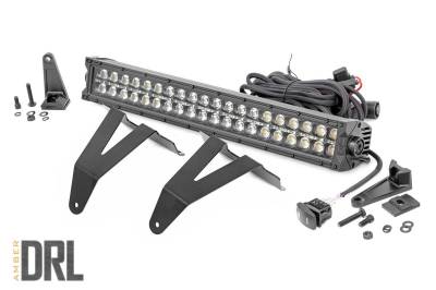 Rough Country Suspension Systems - Rough Country 70779DRLA Bumper Mount 20" LED Light Bar Kit for 19-24 RAM 1500