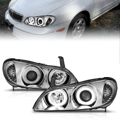 Anzo USA - Anzo USA 121078 Projector Headlights w/LED Halo Chrome for I30/I35