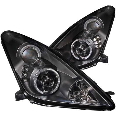 Anzo USA - Anzo USA 121387 Projector Headlight Set w/LED Halo Black for 00-05 Toyota Celica