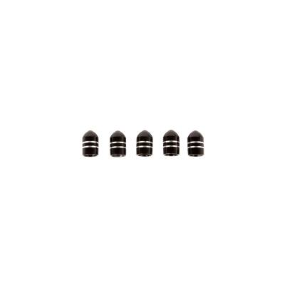 Rugged Ridge - Rugged Ridge 16715.26 Tire Valve Stem Cap 5 Piece Aluminum Black