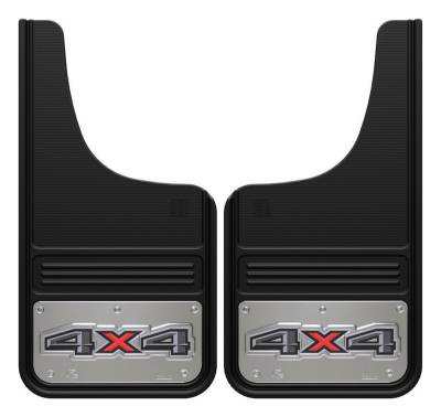 Gatorback - Gatorback GA1223CUT4X4-2 12"x23" Cut-Style Black Mud Flaps 4x4 Logo