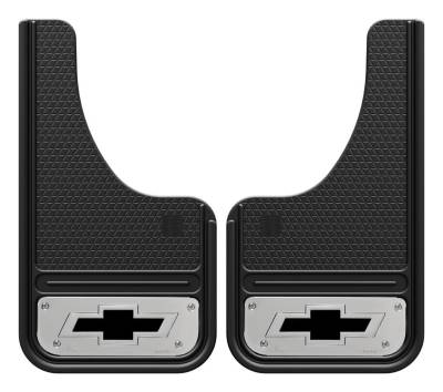 Gatorback - Gatorback GB1018CUTBT Mini Cut-Style 10"x18" Black Mud Flaps Bowtie Logo