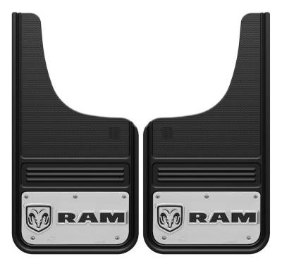 Gatorback - Gatorback GB1223CUTRH 12"x23" Cut-Style Black Mud Flaps for RAM Head Logo