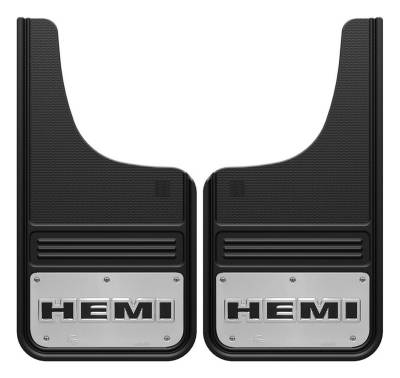 Gatorback - Gatorback GB1223CUTH 12"x23" Cut-Style Black Mud Flaps for Hemi Logo