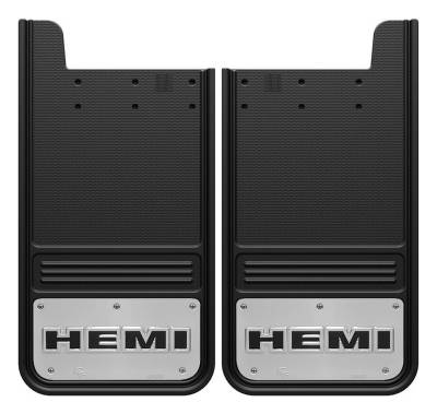 Gatorback - Gatorback GB1223H 12"x23" Universal Black Mud Flaps for Hemi Logo