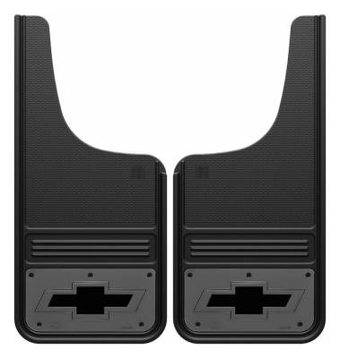 Gatorback - Gatorback 12"x26" Cut-Style Black Mud Flaps Bowtie Logo GM1226CUTBT