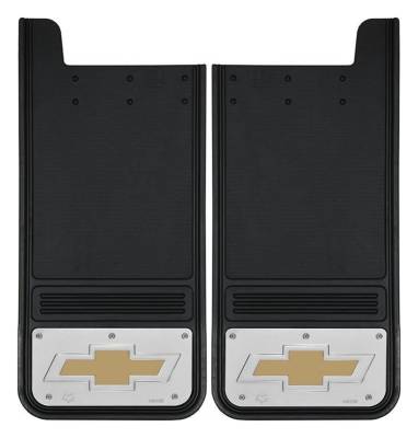 Gatorback - Gatorback GB1226BT-G 12"x26" Universal Black Mud Flaps Bowtie Logo