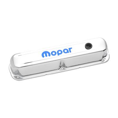 Proform - Proform 440-905 Engine Valve Covers Chrome Mopar Emblem LA/Small Block Engine