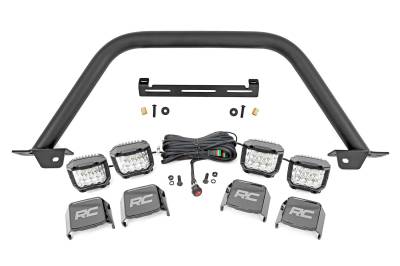 Rough Country Suspension Systems - Rough Country 51115 3" Black Front Bumper Safari Bar w/LED for 21-26 Bronco