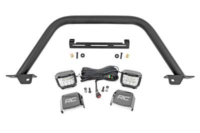 Rough Country Suspension Systems - Rough Country 51114 3" Black Front Bumper Safari Bar w/LED for 21-26 Bronco