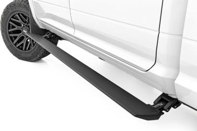 Rough Country Suspension Systems - Rough Country Power Running Boards Black for 10-24 RAM HD Quad PSR9015