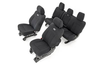 Rough Country Suspension Systems - Rough Country Front/Rear Seat Covers Black 11-16 Super Duty Crew 91055