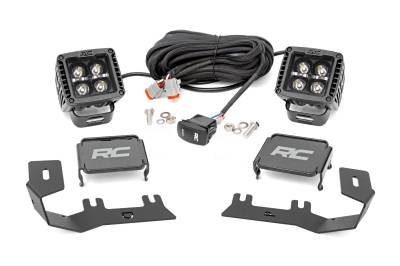 Rough Country Suspension Systems - Rough Country A-Pillar 2" LED Ditch Light Kit-Spot Silverado/Sierra 1500 71054