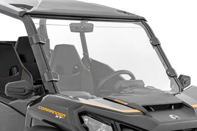 Rough Country Suspension Systems - Rough Country 98102230 Front UTV Full Windshield for Can-Am Commander 1000R