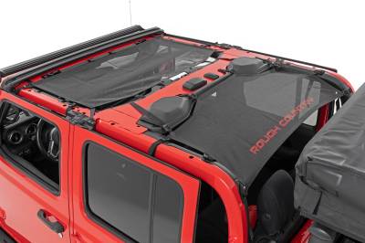 Rough Country Suspension Systems - Rough Country Extended Mesh Bikini Top Black for 20-24 Gladiator JT 85118