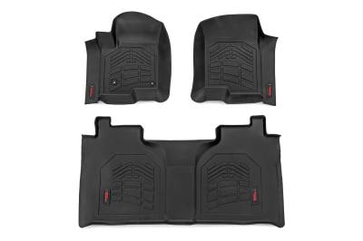 Rough Country Suspension Systems - Rough Country SM21612 Fr/Rr Floor Liners Black for 19-26 Silverado/Sierra Crew