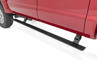Rough Country Suspension Systems - Rough Country Power Running Boards Black 08-16 Super Duty Crew PSR091710