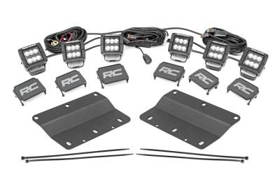 Rough Country Suspension Systems - Rough Country 51140 2" Triple LED Pod Fog Light Kit-Combo for 21-25 Ford Bronco