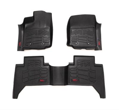 Rough Country Suspension Systems - Rough Country SM71216 Front/Rear Floor Liners Black for 16-23 Tacoma Double