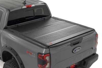 Rough Country Suspension Systems - Rough Country 47220500B Lo-Pro Hard Folding Tonneau Cover for 19-23 Ranger 5'