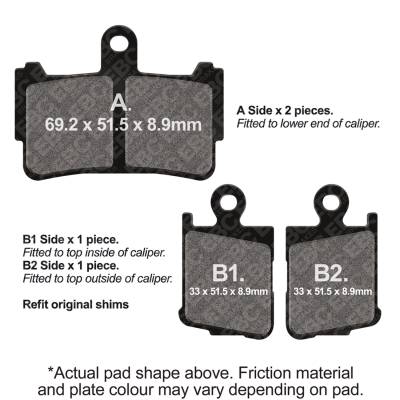 EBC Motorcycle Brakes - EBC Motorcycle Brakes FA499/4HH Double-H Sintered Pads