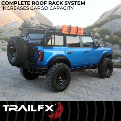 TrailFX - TrailFX BR015T Direct-Fit Roof Rack 300lb Dynamic 600lb Static Black Powder