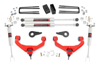 Rough Country Suspension Systems - Rough Country 97540RED 3.5" M1 Lift Kit w/OVLDs for 11-19 Silv/Sra 2500/3500HD