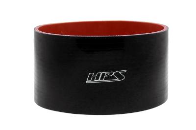 HPS Performance - HPS HTSC-338-BLK 3.375" 86mm ID Reinforced Straight Coupler Hose 4-Ply Black 3"