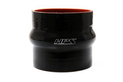 HPS Performance - HPS HTSHC-238-L4-BLK 2.375" 60mm ID Hump Coupler Hose 4-Ply Black 4" 350F 177C