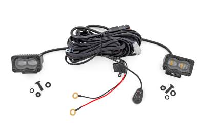 Rough Country Suspension Systems - Rough Country Black Series 3" LED Pod Lights SAE Fog-Amber Pair 70911