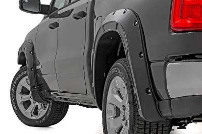 Rough Country Suspension Systems - Rough Country Defender Fender Flares Black for 2025 RAM 1500 A-D319205-RCGB