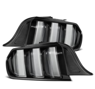 AlphaRex - AlphaRex 655020 Black Clear Prismatic LED Taillights for 15-23 Ford Mustang