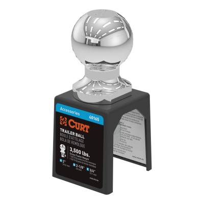CURT - CURT 40165 2" Trailer Ball 3/4" x 2-1/8" Shank 3500 lbs Chrome Packaged