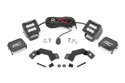 Rough Country Suspension Systems - Rough Country 72113 A-Pillar 2" LED Ditch Light Kit-Flood for 24-26 Land Cruiser
