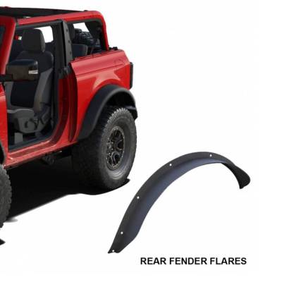 Black Horse Off Road - Black Horse FF-FBR22 Fender Flares Black for 21-25 Ford Bronco