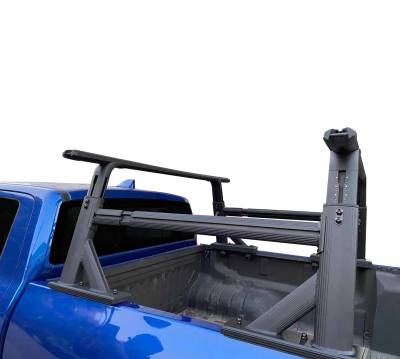 Black Horse Off Road - Black Horse WHEN1B Spike Adjustable Bed Rack Black Trucks