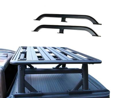Black Horse Off Road - Black Horse WHENPR01B Truck Bed Rack w/Cross Bar & Platform Tray & Side Rail