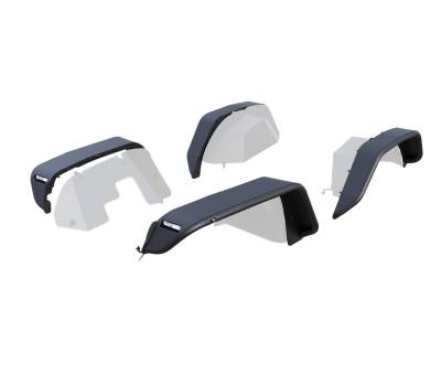 Black Horse Off Road - Black Horse TFRF20G F/R Tubular Fender Flares Set for 20-23 Jeep Gladiator JT