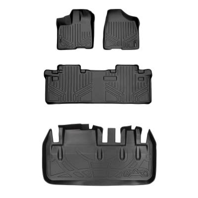 SMARTLINER - SMARTLINER SA0083/B0083/D0128 Front/Rear BLACK Floor Liners for Toyota Sienna
