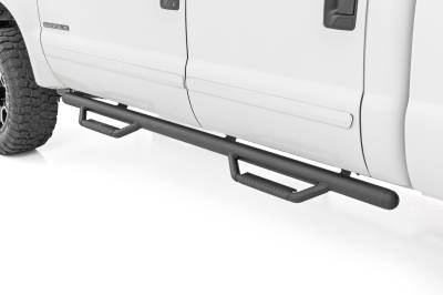 Rough Country Suspension Systems - Rough Country RCF9984CCB 3" Drop Step Nerf Bars Black for 99-16 F250/F350 Crew