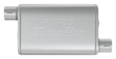 Pypes Performance Exhaust - Pypes MVT10 Turbo Pro Series S.S. 2.5" Body 14" Off/Off Muffler Universal