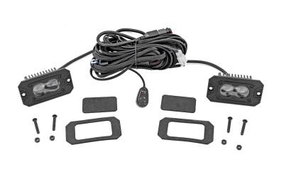 Rough Country Suspension Systems - Rough Country Black Series 3" LED Pod Lights SAE Fog-Amber Pair 70909