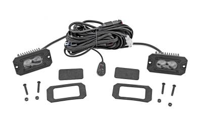 Rough Country Suspension Systems - Rough Country Black Series 3" LED Pod Lights SAE Fog-White Pair 70908