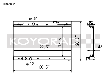 Koyorad - Koyorad HH083833 Racing All Aluminum Radiator