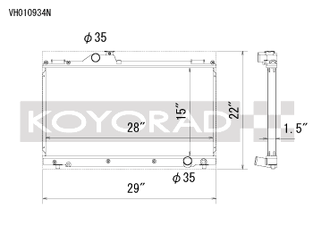 Koyorad - Koyorad VH010934N Racing All Aluminum Radiator