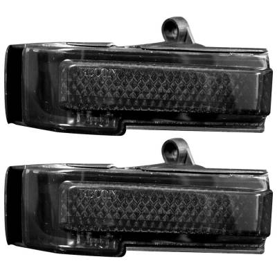 Recon - Recon 264244WHBK LED Side Mirror Lenses Smoked/White 15-17 Ford F150