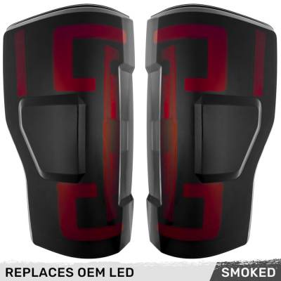 Recon - Recon 264299LEDBK OLED Tail Lights Smoked Lens 17-19 Ford Super Duty w/BLIS
