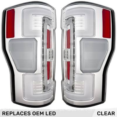 Recon - Recon 264299LEDCL OLED Tail Lights Clear Lens 17-19 Ford Super Duty w/BLIS