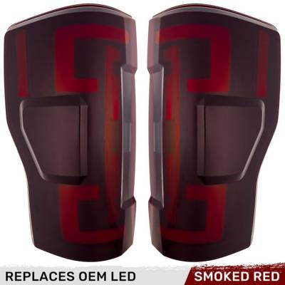 Recon - Recon 264299LEDRBK OLED Tail Lights Red Smoked Lens 17-19 Ford Super Duty