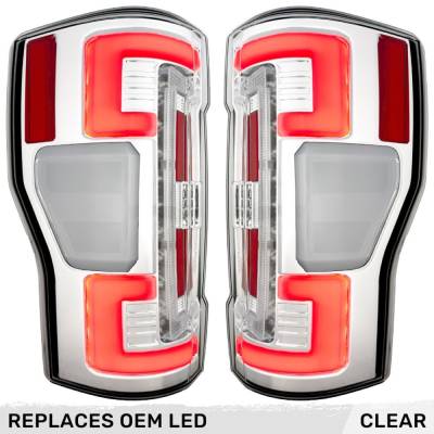 Recon - Recon 264399LEDCL OLED Tail Lights Clear Lens 20-22 Ford Super Duty w/BLIS